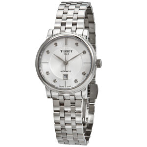 tissot carson premium automatic diamond white dial ladies watch t122.207.11.036.00