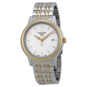 tissot carson white dial two tone men's watch t0854102201100