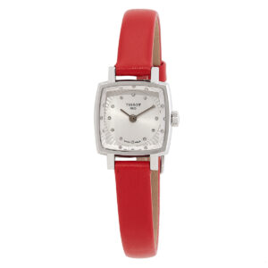 tissot lovely square valentines quartz diamond silver dial ladies watch t0581091603600