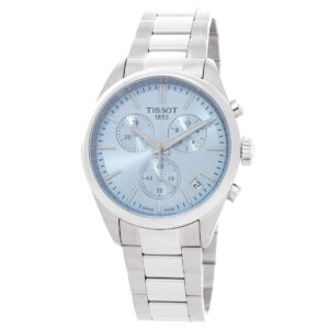 tissot pr 100 chronograph quartz ice blue dial men's watch t150.417.11.351.00