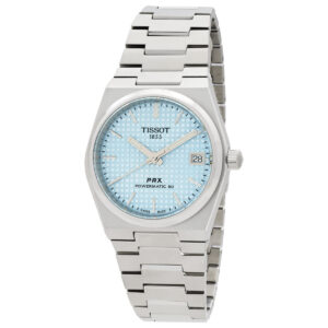 tissot prx powermatic 80 automatic ice blue dial ladies watch t1372071135100