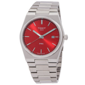 tissot prx quartz red dial men's watch t1374101142100