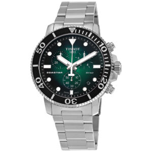 tissot seastar chronograph quartz green dial men's watch t120.417.11.091.01
