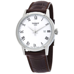 tissot t classic quartz white dial men's watch t129.410.16.013.00