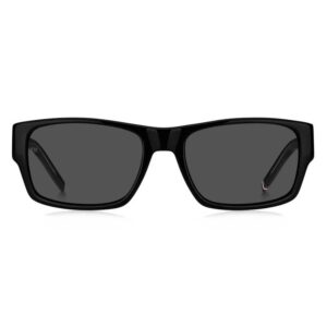 tommy hilfiger grey rectangular men's sunglasses th 2017/s 0807/ir 56