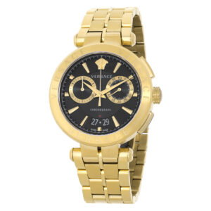 versace aion chronograph quartz black dial men's watch ve1d02823