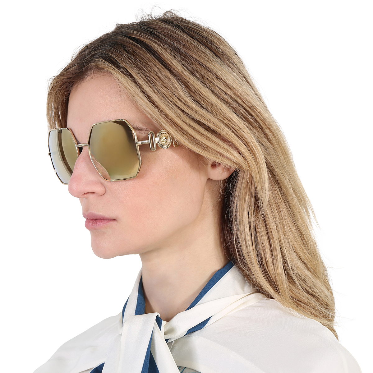 versace brown mirror gold irregular ladies sunglasses ve2248 10027p 58 versace brown mirror gold irregular ladies sunglasses ve2248 10027p 58