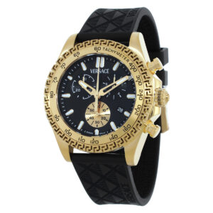 versace chrono chronograph quartz black dial men's watch ve9k00224
