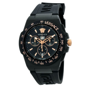versace greca extreme chronograph quartz black dial men's watch ve7h00323