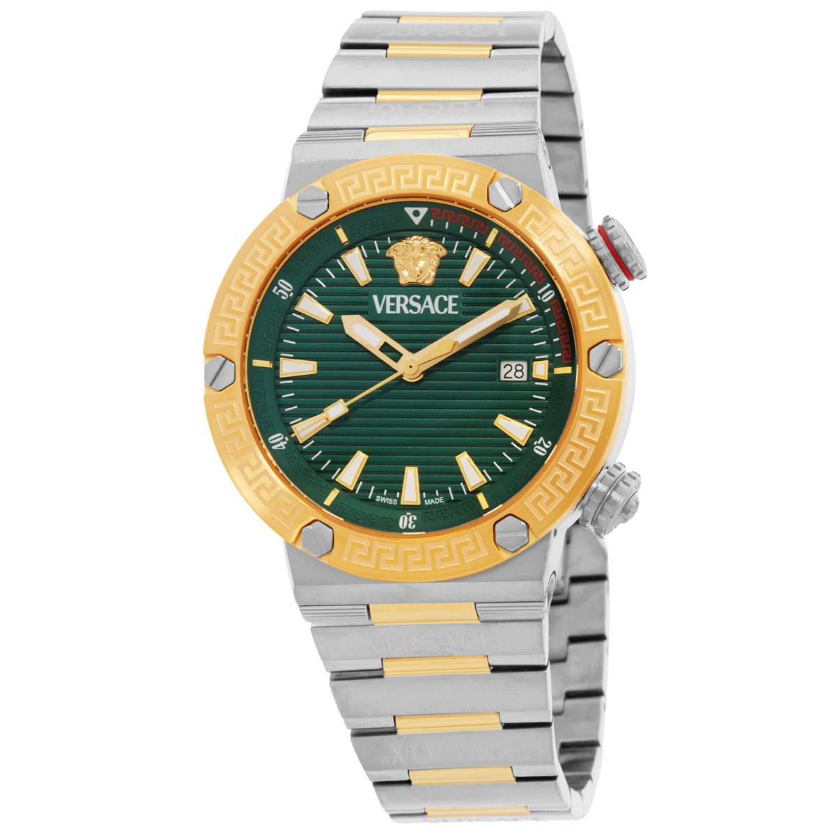 versace greca logo quartz green dial men's watch ve8g00524 versace greca logo quartz green dial men's watch ve8g00524
