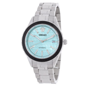 versace hellenyium automatic turquoise dial men's watch veqca0324