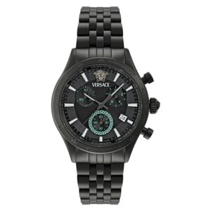 versace hellenyium chronograph quartz black dial watch vecfa0624