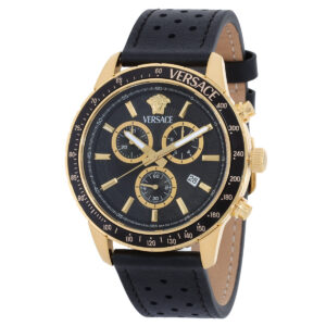 versace sport chrono quartz black dial men's watch vezca0224