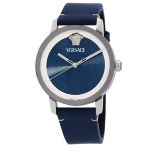 versace v helix quartz blue dial men's watch ve9g00124