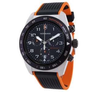 victorinox swiss army chronograph quartz black dial men's watch 242050