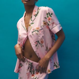 signature satin short pajama set