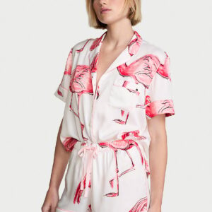 signature satin short pajama set