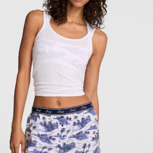 cotton boxy pajama shorts