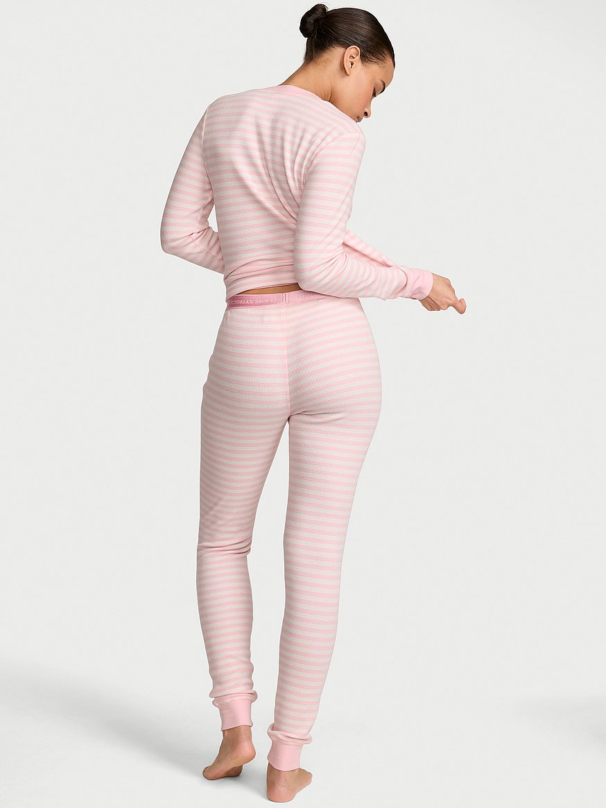 soft thermal henley long pajama set soft thermal henley long pajama set