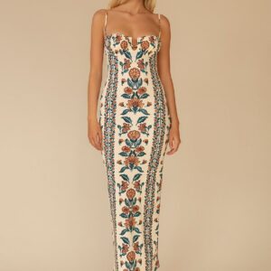 petal maxi slip dress
