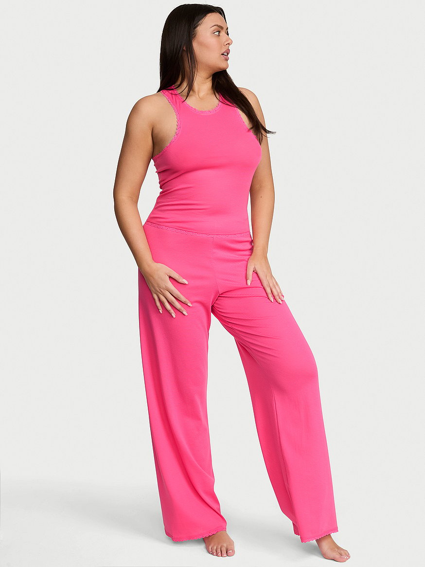 cotton shadow stripe tank & pants set cotton shadow stripe tank & pants set