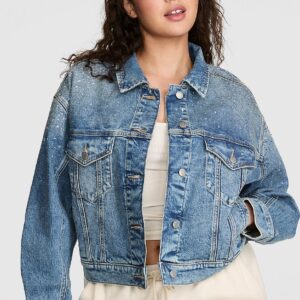 denim by pink boyfriend trucker jacket