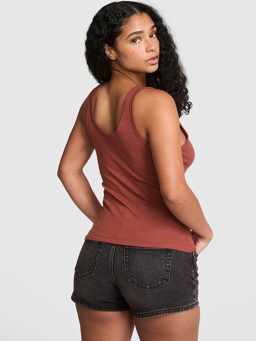 relaxed rib button down tank top relaxed rib button down tank top