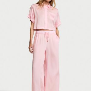 tencel™ oversized crop short sleeve long pajama set