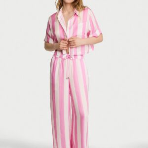 tencel™ oversized crop short sleeve long pajama set