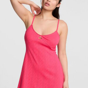 pointelle slip dress