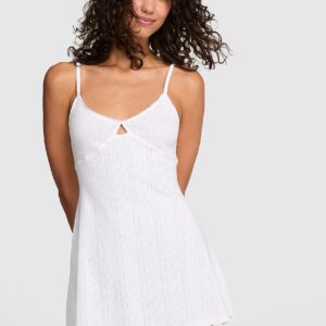 pointelle slip dress