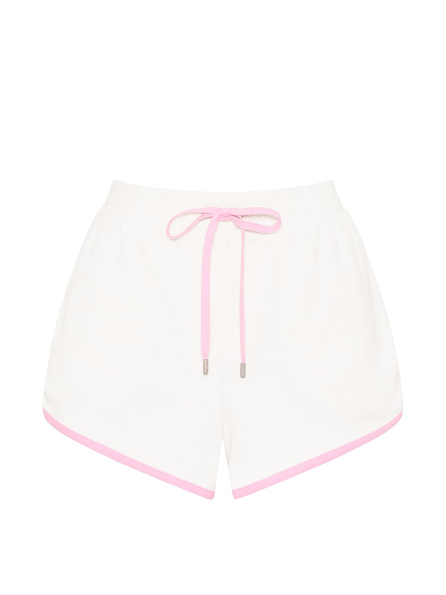 micro terry curved hem short micro terry curved hem short