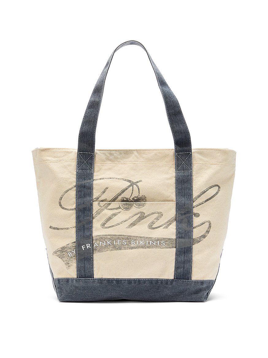 pink by frankies bikinis canvas tote bag pink by frankies bikinis canvas tote bag