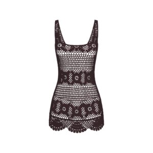 swim cover ups crochet mini tank dress