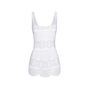 swim cover ups crochet mini tank dress