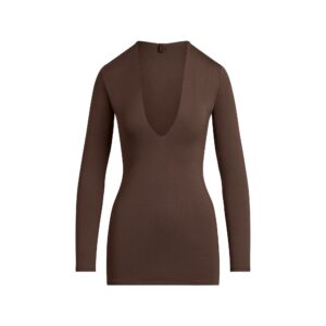 smooth layers deep plunge mini dress
