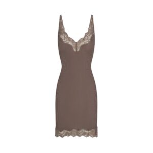 rib knit lace mini dress
