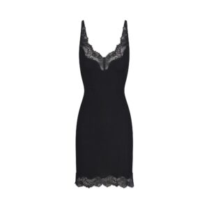 rib knit lace mini dress