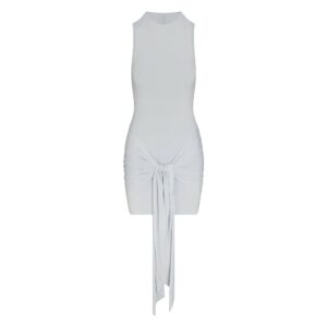 cupro jersey wrap mini dress