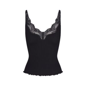 rib knit lace cami