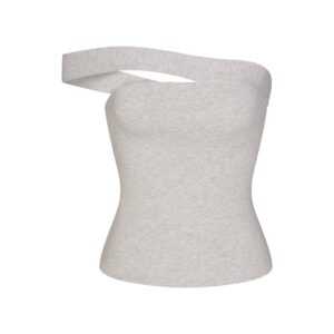 cotton jersey asymmetrical top