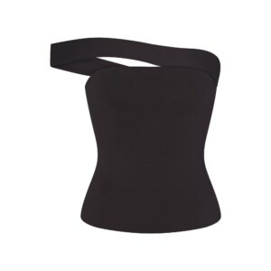 cotton jersey asymmetrical top