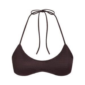 Витрина satin swim smocked scoop bikini top