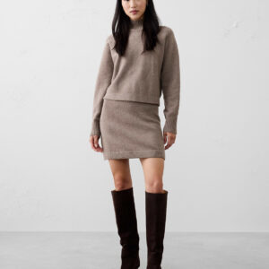 Home ribbed mini sweater skirt