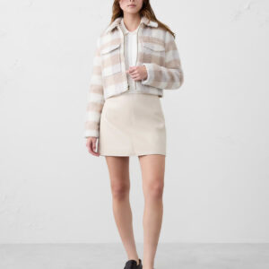 Home vegan leather mini skirt