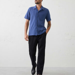 Home standard fit textured resort polo