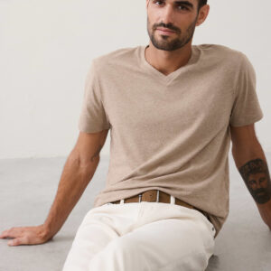 Home standard fit premium wash v neck shirt
