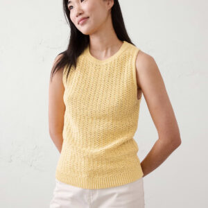 Home cotton blend textured sweater tank