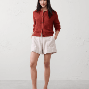 Home cotton blend textured cardigan