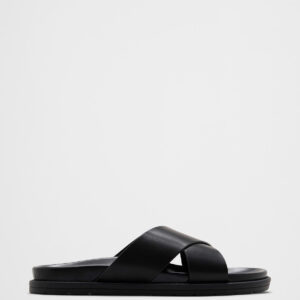 Home vegan leather crossover sandals
